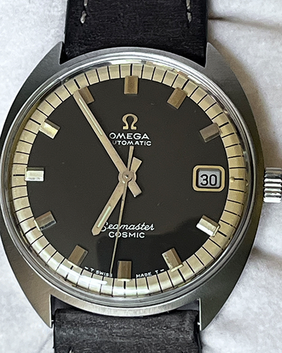 No Reserve - Omega Seamaster Cosmic Vintage Automatic 35MM Grey Dial Leather Strap (166.026)