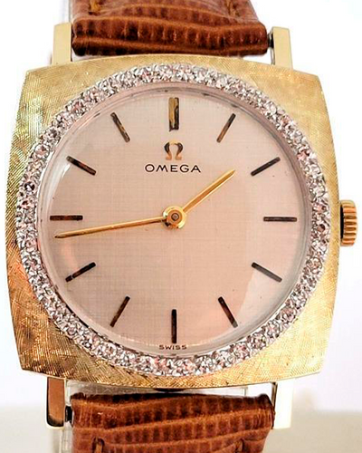 Omega Geneve Vintage 28.5MM White Dial Leather Strap (D6656)