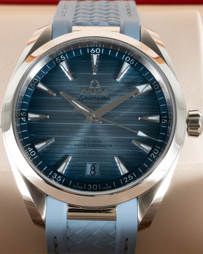 Omega Seamaster Aqua Terra 41MM "Summer Blue" Dial Rubber Strap (220.12.41.21.03.008)