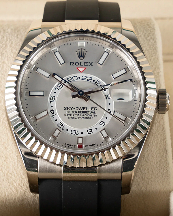 2023 Rolex Sky-Dweller 42MM White Dial Oysterflex Strap (336239)