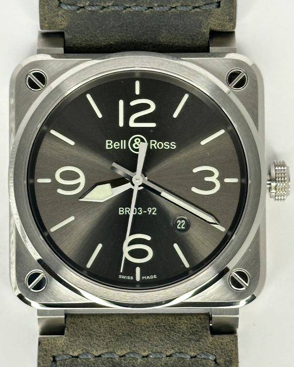 2023 Bell & Ross BR 03-92 42MM Grey Dial Leather Strap (BR0392-GC3-ST/SCA)