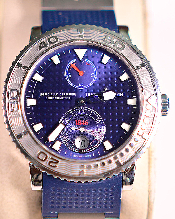 2005 Ulysse Nardin Maxi Marine Diver 42.5MM Blue Dial Rubber Strap (260-32-3A)