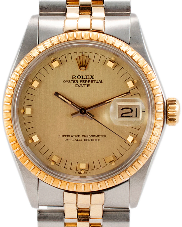 1978 Rolex Oyster Perpetual Date 34MM Champagne Dial Two-Tone Jubilee Bracelet (1505)