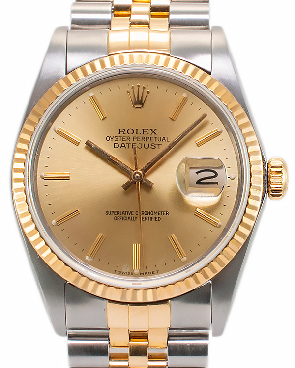 Rolex Datejust 36MM Champagne Dial Two-Tone Jubilee Bracelet (16013)