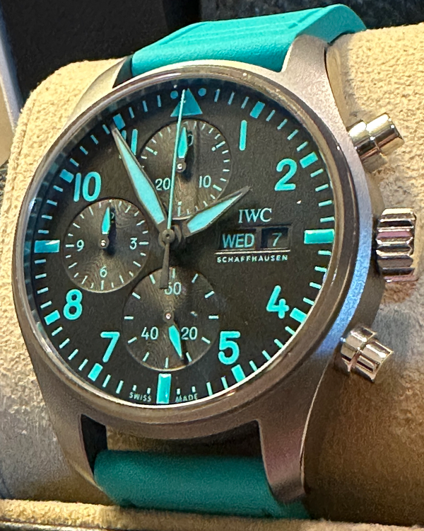 2023 IWC Schaffhausen Pilot Chronograph "Mercedes AMG Petronas Formula 1" 41MM Black Dial Rubber Strap (IW388108)