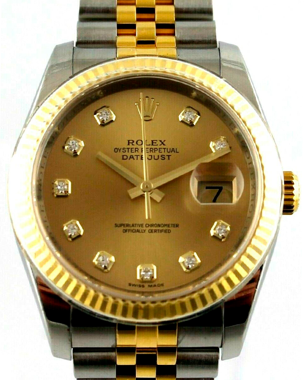 Rolex Datejust 36MM Champagne Dial Two-Tone Jubilee Bracelet (116233)