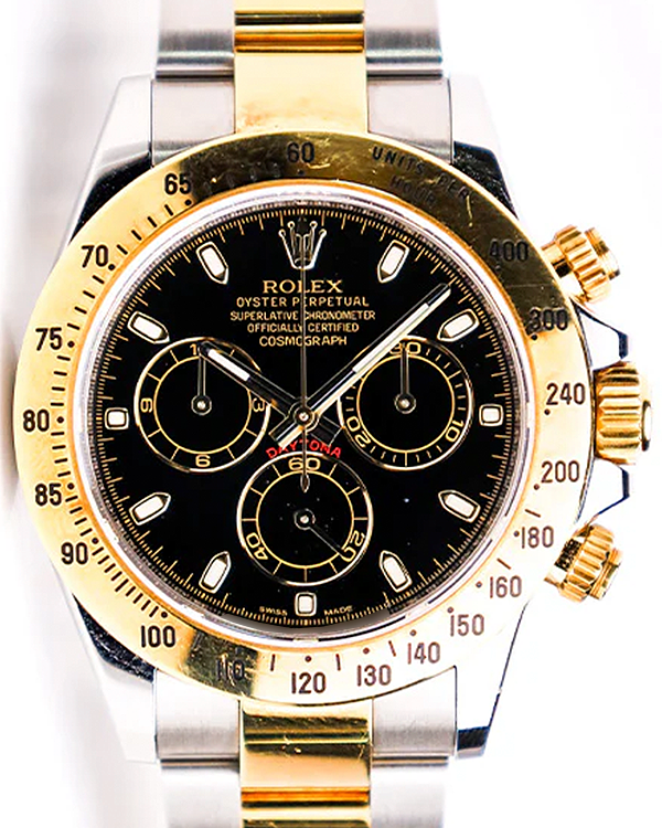 Rolex Cosmograph Daytona 40MM Black Dial Two-Tone Oyster Bracelet (116523)