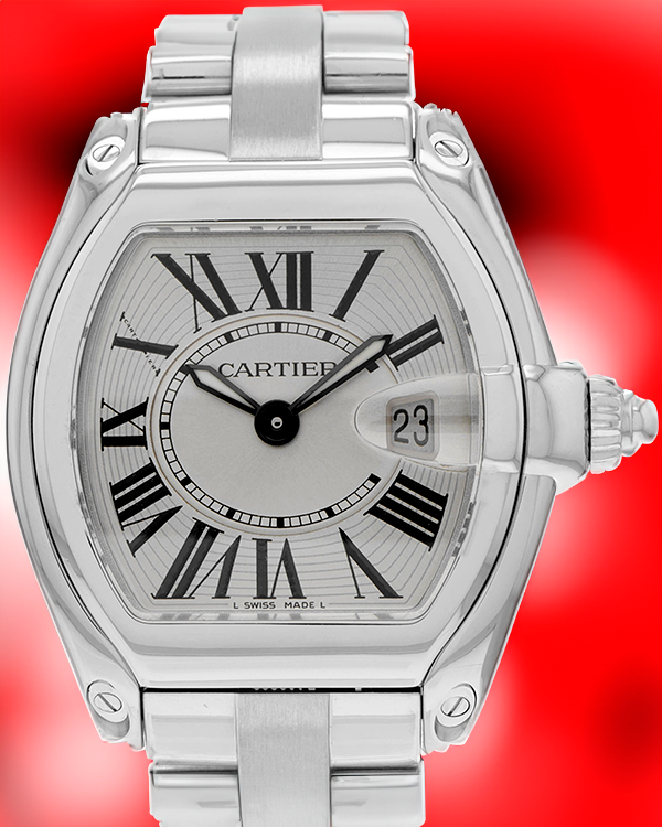 Cartier Roadster 43X48MM Silver Dial Steel Bracelet (W62006X6)