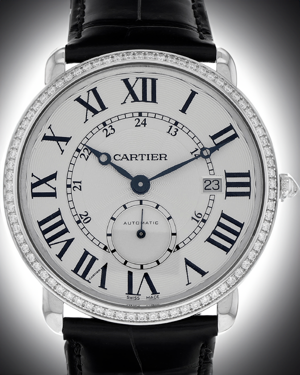 2017 Cartier Ronde Louis De Cartier 40MM Silver Dial Leather Strap (WR007018)