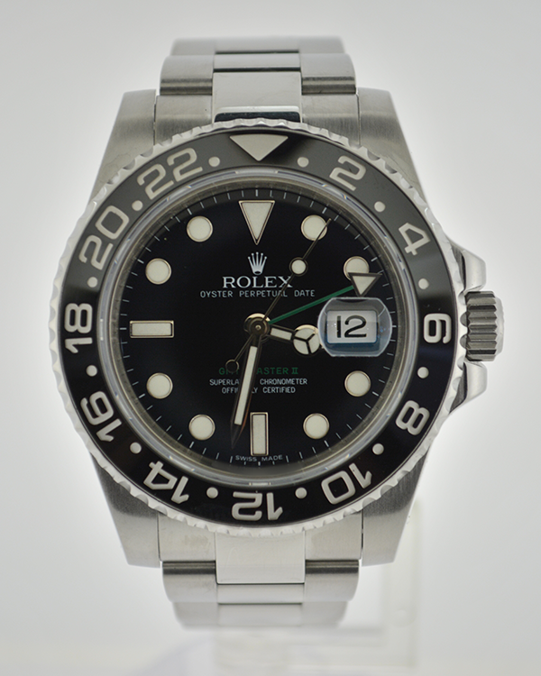 Rolex GMT-Master II 40MM Black Dial Steel Bracelet (116710LN)