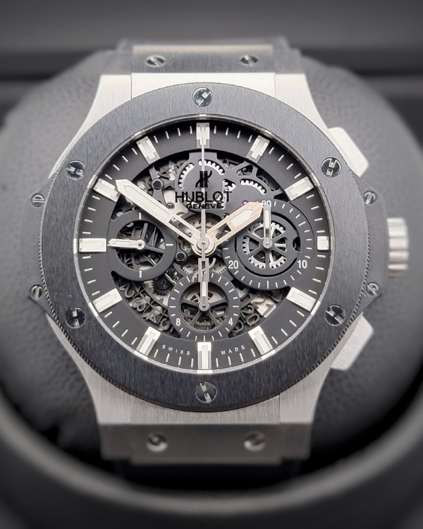 2015 Hublot Big Bang Aero Bang Aero Fusion Steel Skeleton Dial (311.SM.1170.GR)