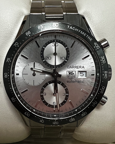 Tag Heuer Carrera 41MM Silver Dial Steel Bracelet (CV2011)