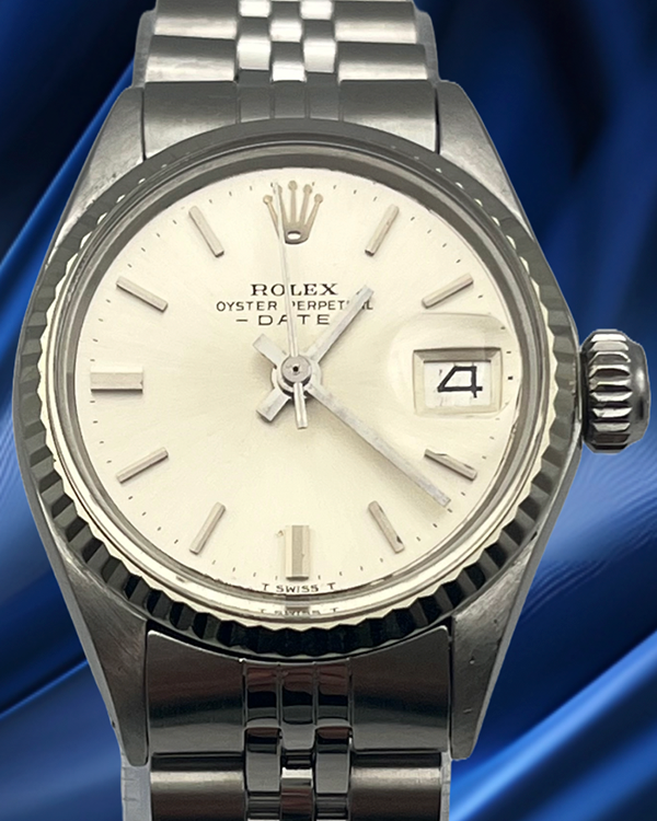 Rolex Oyster Perpetual Lady Date 26MM Silver Dial Jubilee Bracelet (6517)