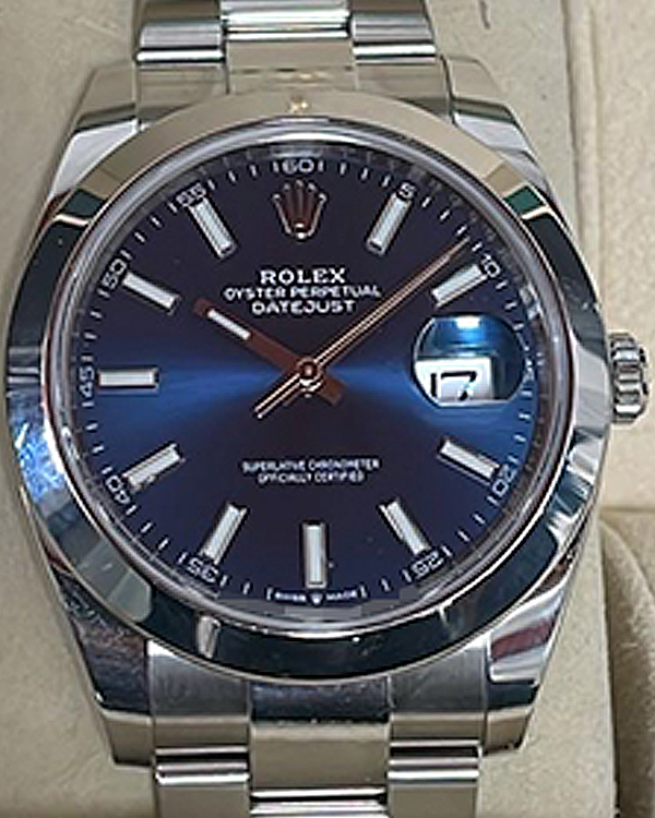 2021 Rolex Datejust 41MM Blue Dial Oyster Bracelet (126300)