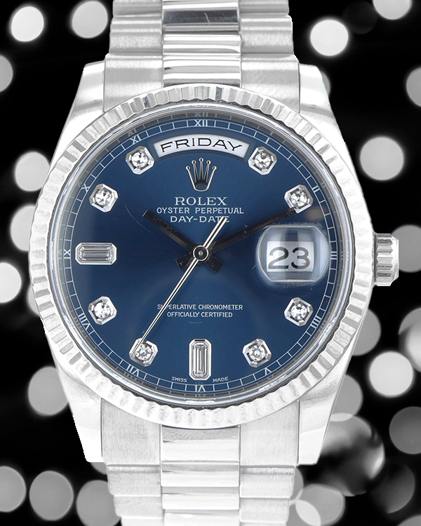 Rolex Day-Date 36MM Blue Dial President Bracelet (118239)