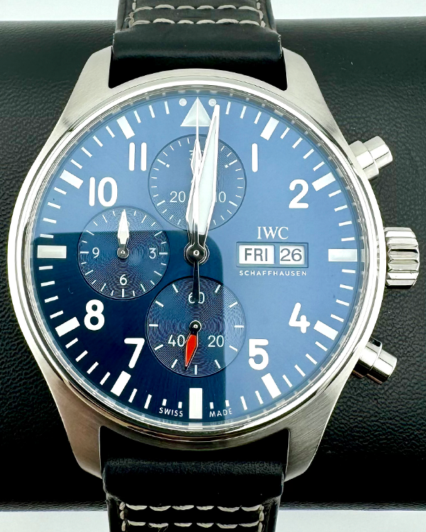 No Reserve - 2023 IWC Schaffhausen Pilot 43MM Blue Dial Leather Strap (IW378003)