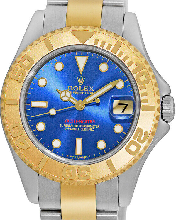 2000 (K Serial) Rolex Yacht-Master 36MM Blue Dial Two-Tone Oyster Bracelet (168623)