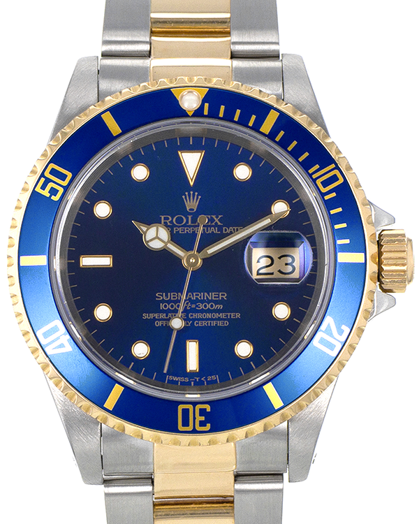 1991 Rolex Submariner Date "Bluesy" 40MM Blue Dial Two-Tone Oyster Bracelet (16613)