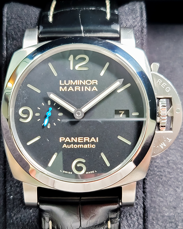 2021 Panerai Luminor Marina 1950 3 Days 44MM Black Dial Leather Strap (PAM01312)