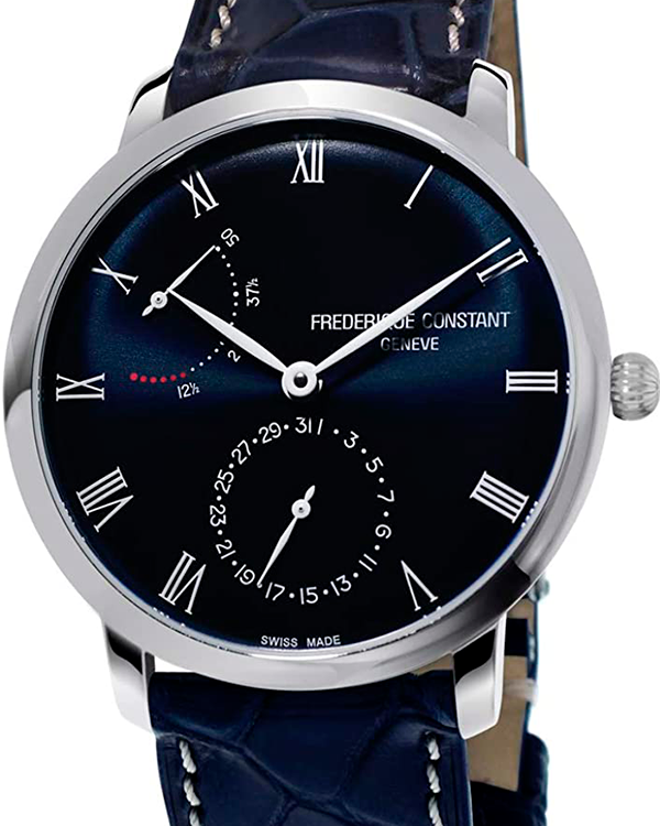 Frederique Constant Manufacture Classic Hybrid Slimline 40MM Blue Dial Leather Strap (FC-723NR3S6)