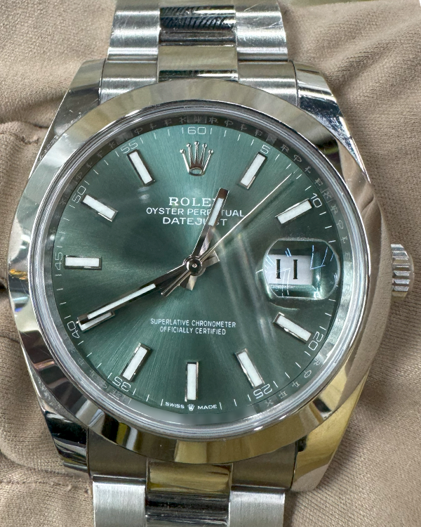 2022 Rolex Datejust 41MM Mint Green Dial Oystersteel Bracelet (126300)