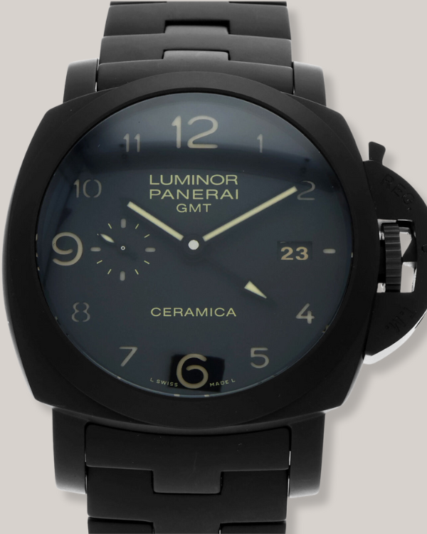 Panerai Tuttonero Luminor GMT 44MM Black Dial Ceramic Bracelet (PAM01438)