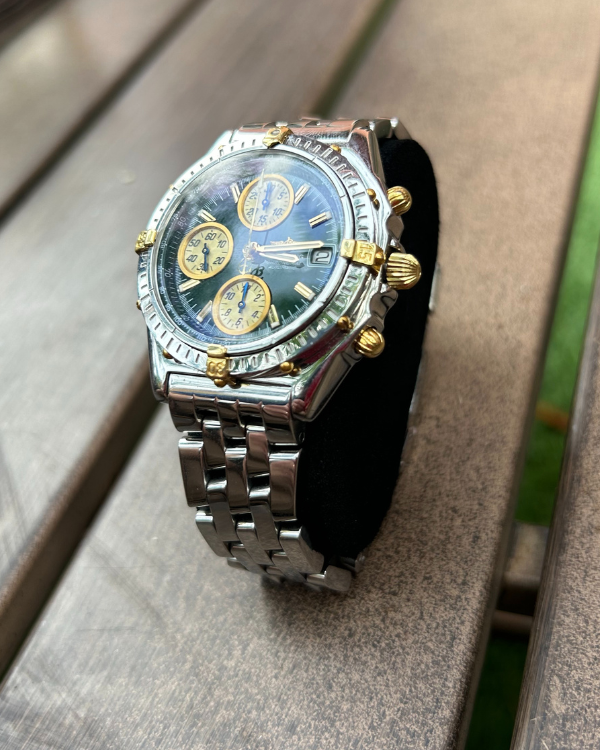 1997 Breitling Chronomat 39MM Green Dial Steel Bracelet (B13050.1