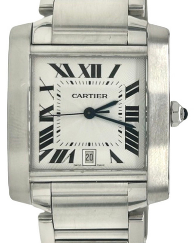 Cartier Tank Française De Cartier 28MM Silver Dial Steel Bracelet (2302)