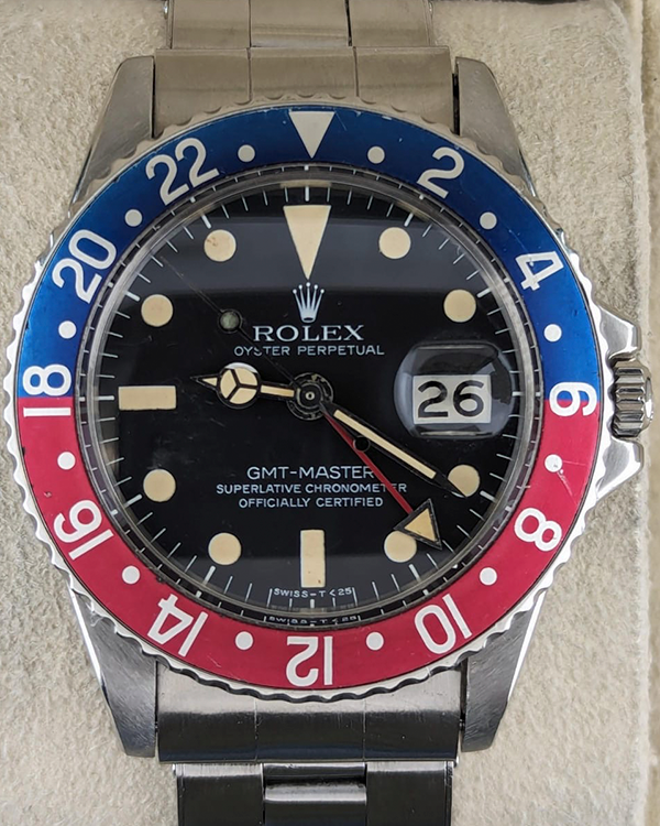 1968 Rolex GMT-Master "Pepsi" Vintage 40MM Black Dial Oyster Bracelet (1675)