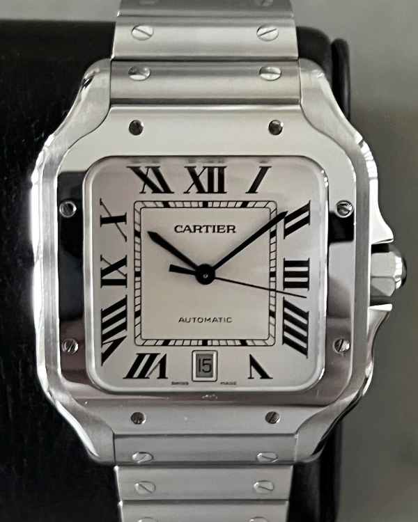 2022 Cartier Santos De Cartier 39.8MM Silver Dial Steel Bracelet (WSSA0018)