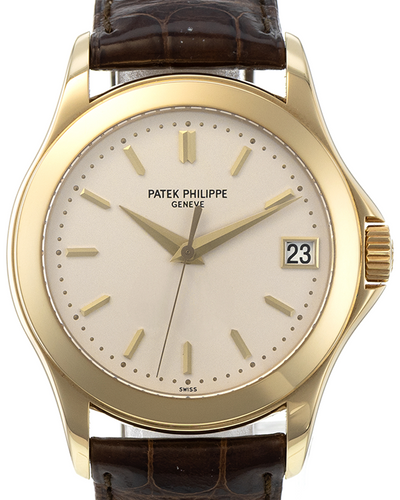 2002 Patek Philippe Calatrava 37MM Silver Dial Leather Strap (5107J-001)