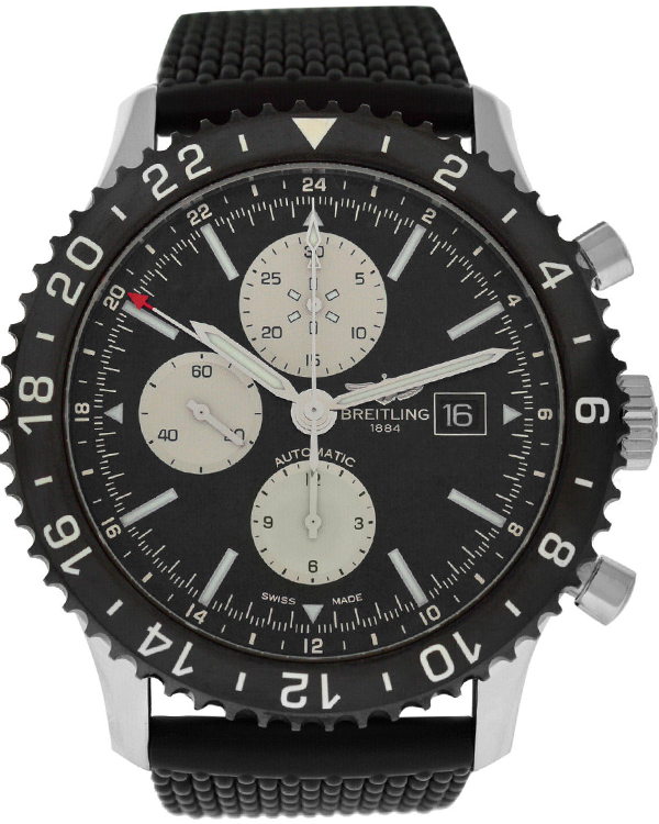 Breitling Chronoliner Chronometre 46MM Black Dial Rubber Strap (Y24310)