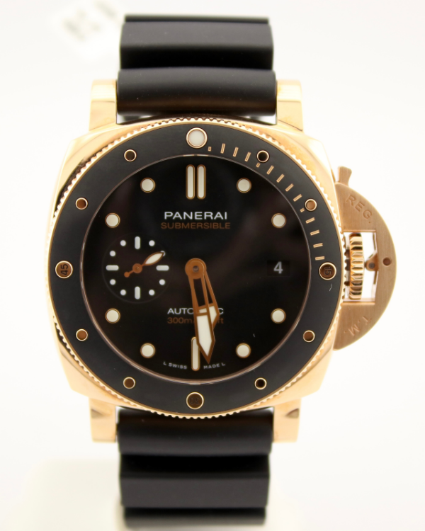 2022 Panerai Luminor Submersible 42MM Rose Gold Strap Black Dial (PAM01164)