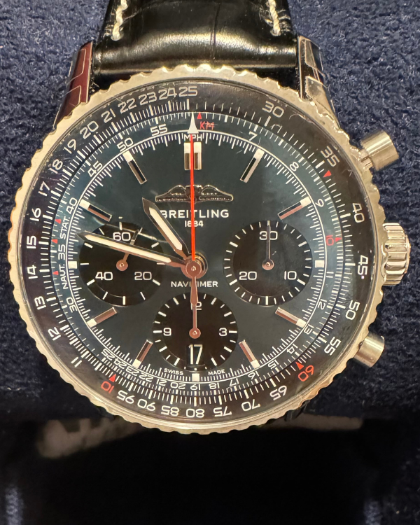 2023 Breitling Navitimer B01 Chronograph 41MM Blue Dial Leather Strap (AB0139241C1P1)