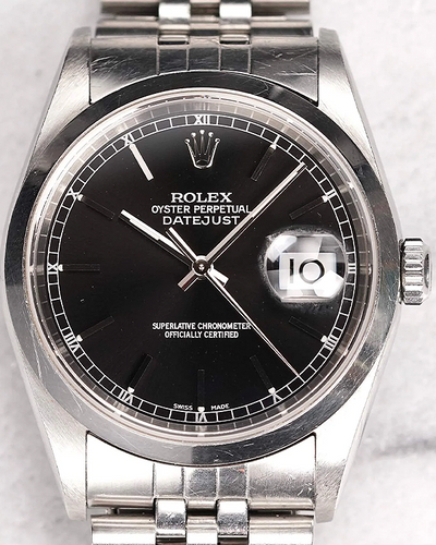 Rolex Datejust 36MM Black Dial Jubilee Bracelet (16200)