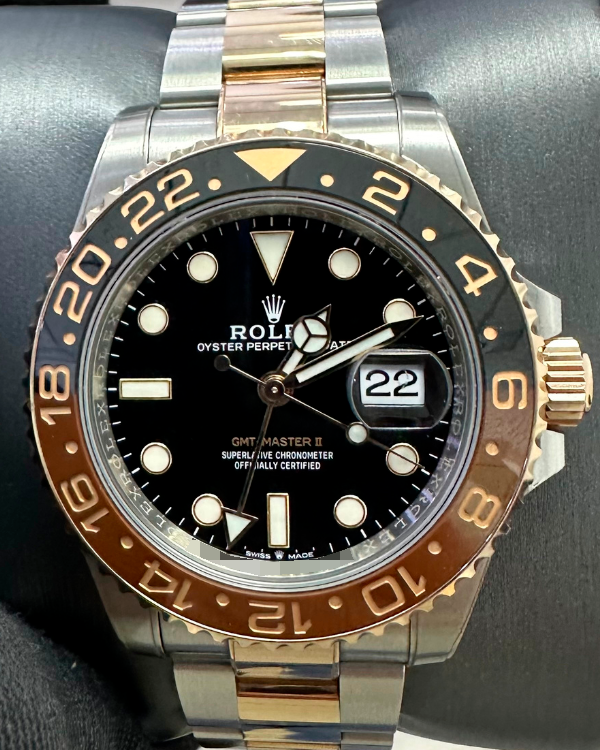 2022 Rolex GMT-Master II "Rootbeer" 40MM Black Dial Two-Tone Oyster Bracelet (126711CHNR)