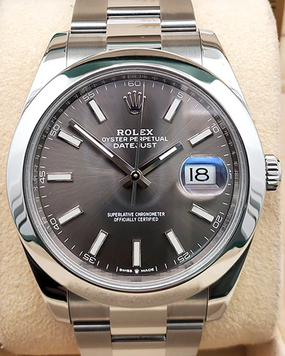 2019 Rolex Datejust 41MM Rhodium Dial Oyster Bracelet (126300)