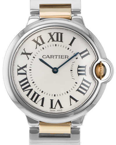 Cartier Ballon Bleu 36MM Quartz Silver Dial Two-Tone Bracelet (W69008Z3)