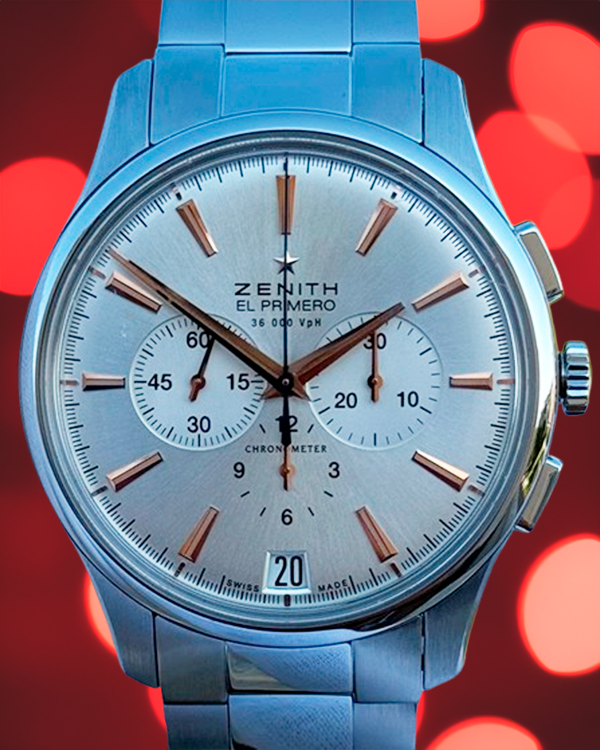 2011 Zenith Captain Chronograph 42MM Silver Dial Steel Bracelet (03.2110.400/01.M2110)