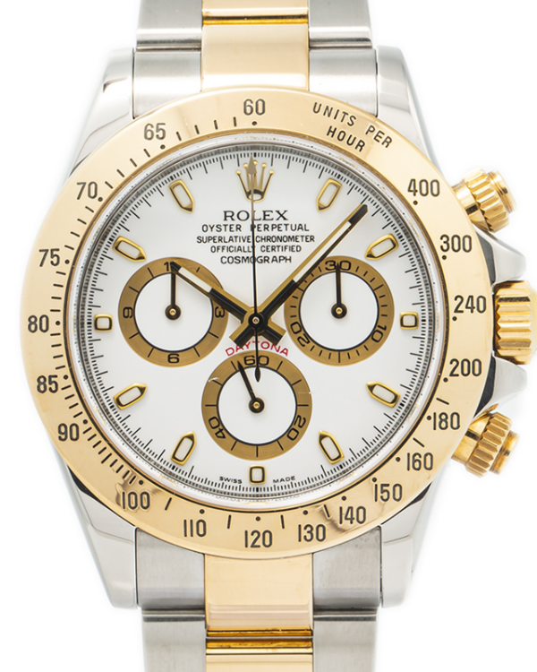 Rolex Cosmograph Daytona Steel and Yellow Gold White DIal (116523)