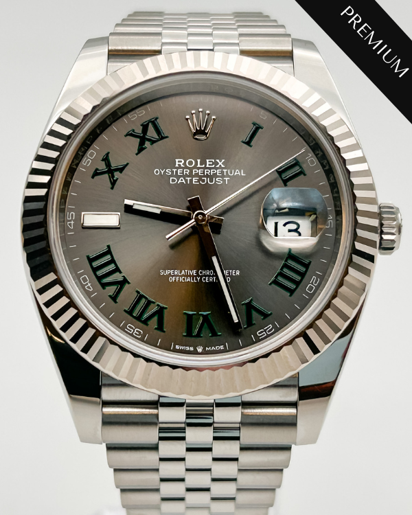 2023 Rolex Datejust 41 Wimbledon Jubilee Bracelet Oystersteel/White Gold Slate Dial (126334)