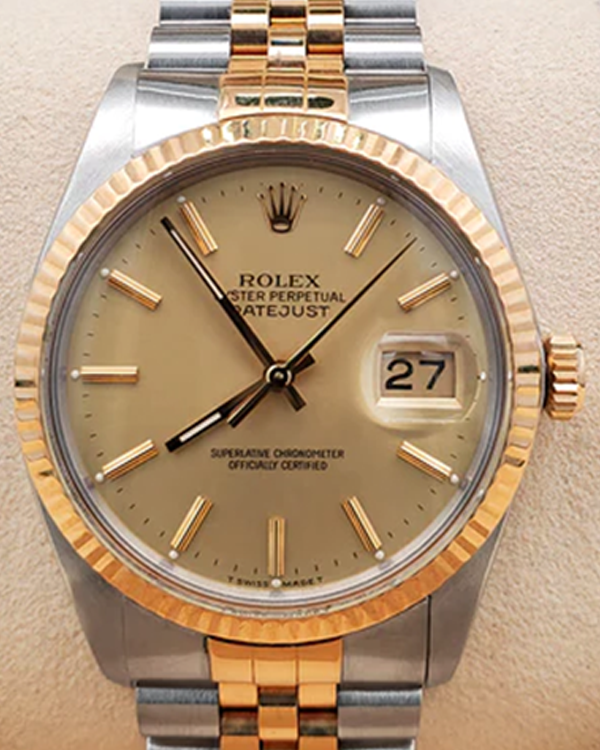 Rolex Datejust 36MM Champagne Dial Two-Tone Jubilee Bracelet (16013)