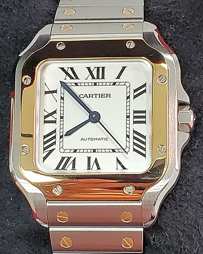 2022 Cartier Santos De Cartier 35MM Silver Dial Two-Tone Bracelet (W2SA0007)