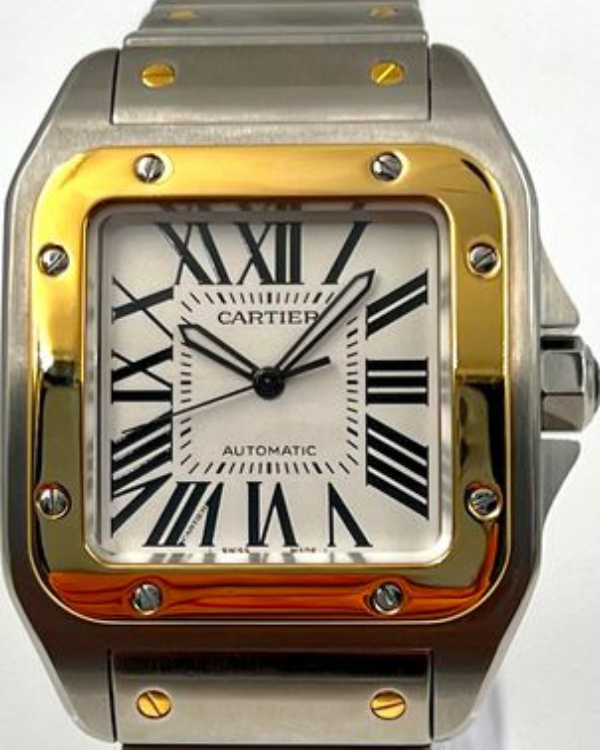 Cartier Santos De Cartier 100 38MM Two-Tone White Dial (W200728G)