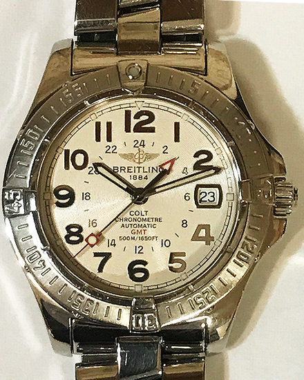 2009 Breitling Colt GMT 40.5MM Silver Dial Steel Bracelet (A3235011/G567)