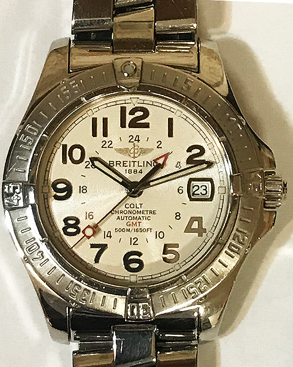 2009 Breitling Colt GMT 40.5MM Silver Dial Steel Bracelet (A3235011/G567)