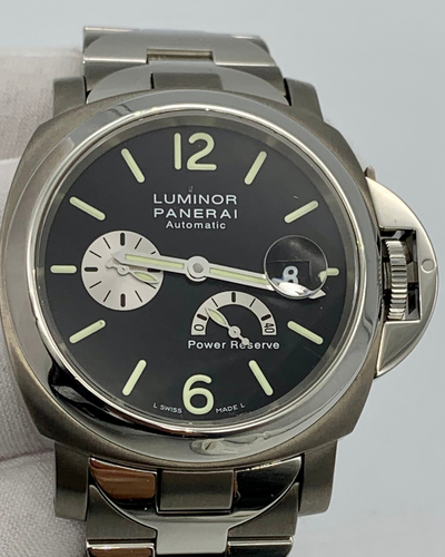 Panerai Luminor Power Reserve 44mm Black Dial Titanium/Steel Bracelet (PAM00171)