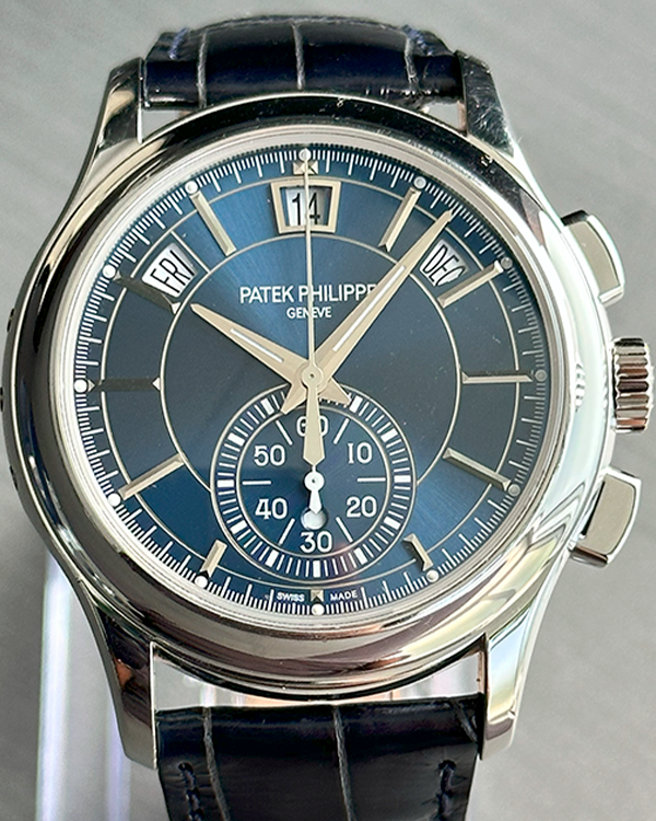 2016 Patek Philippe Annual Calendar Chronograph Platinum Blue Dial (5905P-001)