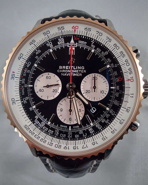 Breitling Navitimer 1 B01 Chronograph Black Dial Leather Strap (UB0127211B1P1)