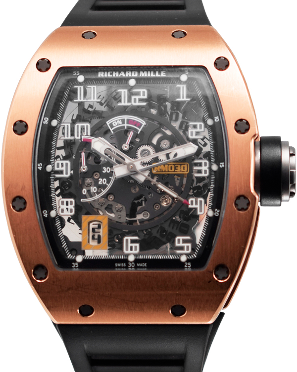 Richard Mille RM 30 20x42.7MM Skeleton Dial Rubber Strap (RM 030)